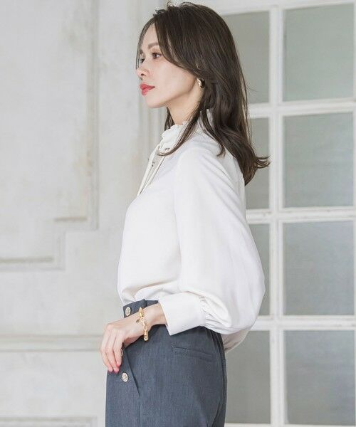 Viaggio Blu / ビアッジョブルー シャツ・ブラウス | フリルネックボウタイブラウス≪洗濯機で洗える≫ | 詳細2