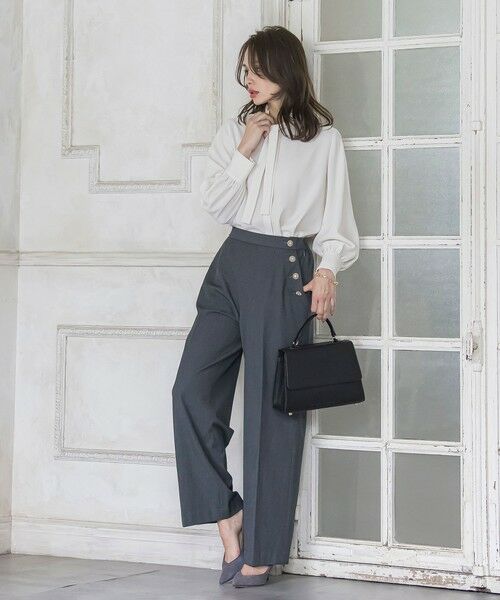 Viaggio Blu / ビアッジョブルー シャツ・ブラウス | フリルネックボウタイブラウス≪洗濯機で洗える≫ | 詳細6