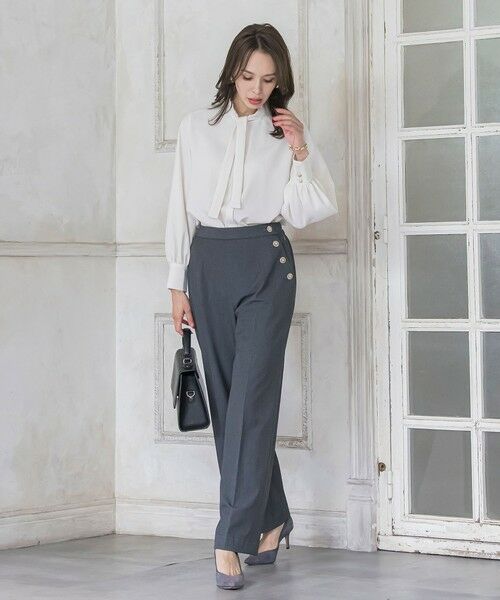 Viaggio Blu / ビアッジョブルー シャツ・ブラウス | フリルネックボウタイブラウス≪洗濯機で洗える≫ | 詳細9