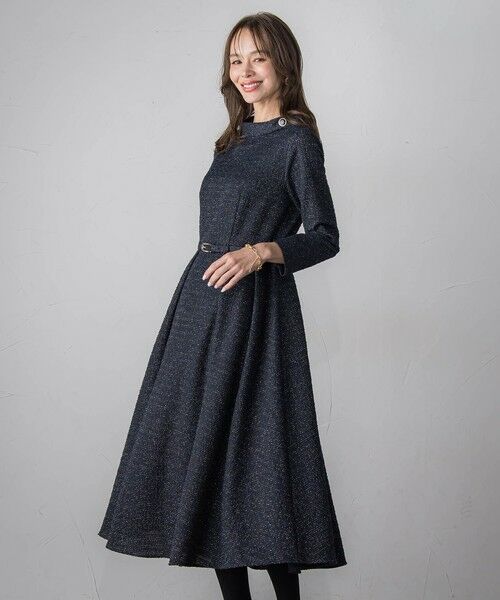 Viaggio Blu / ビアッジョブルー ロング・マキシ丈ワンピース | ツイードラメワンピース | 詳細1