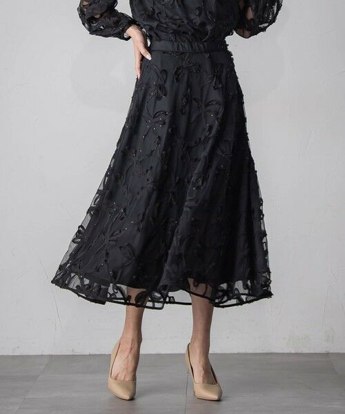 Viaggio Blu / ビアッジョブルー ミニ・ひざ丈スカート | スパンコールテープチュールスカート | 詳細1