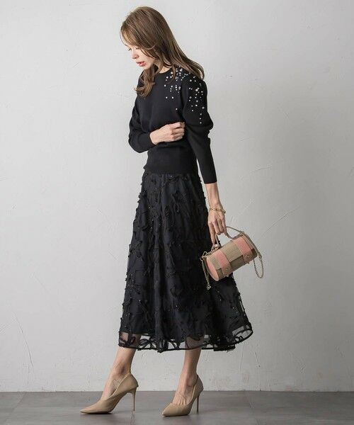 Viaggio Blu / ビアッジョブルー ミニ・ひざ丈スカート | スパンコールテープチュールスカート | 詳細16