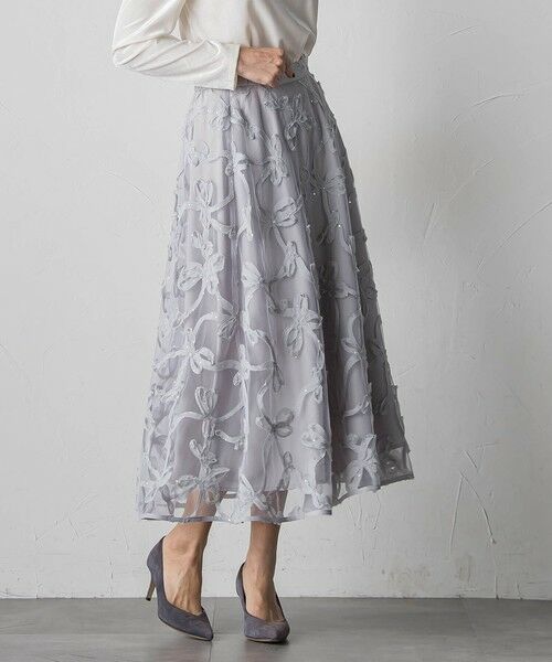 Viaggio Blu / ビアッジョブルー ミニ・ひざ丈スカート | スパンコールテープチュールスカート | 詳細17