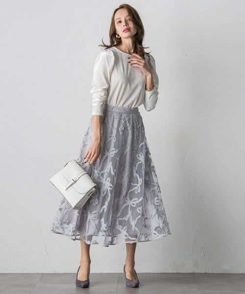 Viaggio Blu / ビアッジョブルー ミニ・ひざ丈スカート | スパンコールテープチュールスカート | 詳細21