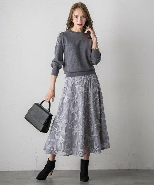 Viaggio Blu / ビアッジョブルー ミニ・ひざ丈スカート | スパンコールテープチュールスカート | 詳細25