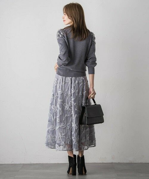 Viaggio Blu / ビアッジョブルー ミニ・ひざ丈スカート | スパンコールテープチュールスカート | 詳細26