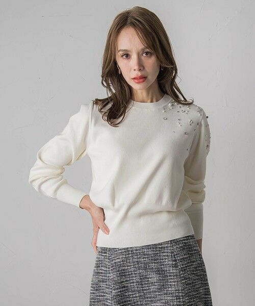 Viaggio Blu / ビアッジョブルー ニット・セーター | アシメパールビジューニット | 詳細1