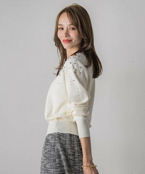 Viaggio Blu / ビアッジョブルー ニット・セーター | アシメパールビジューニット | 詳細2