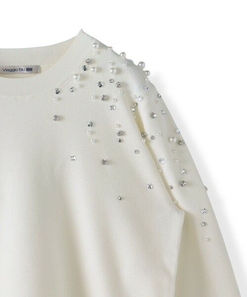 Viaggio Blu / ビアッジョブルー ニット・セーター | アシメパールビジューニット | 詳細9