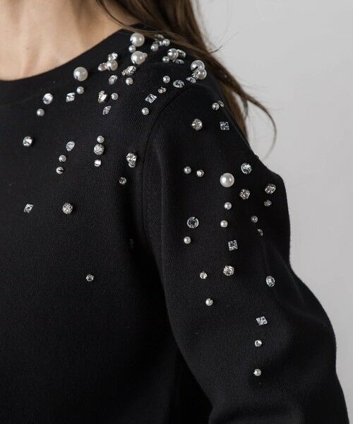Viaggio Blu / ビアッジョブルー ニット・セーター | アシメパールビジューニット | 詳細15