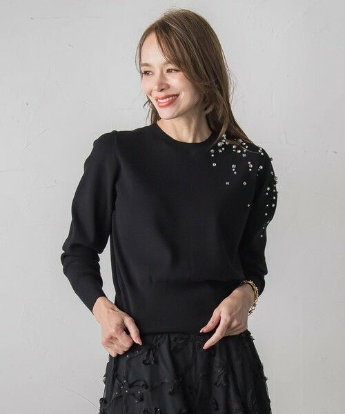 Viaggio Blu / ビアッジョブルー ニット・セーター | アシメパールビジューニット | 詳細10