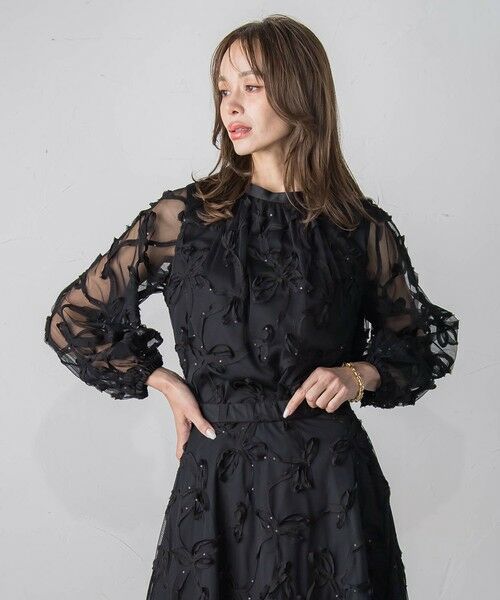 Viaggio Blu / ビアッジョブルー シャツ・ブラウス | スパンコールテープチュールブラウス | 詳細2