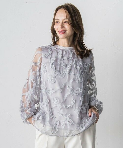 Viaggio Blu / ビアッジョブルー シャツ・ブラウス | スパンコールテープチュールブラウス | 詳細13