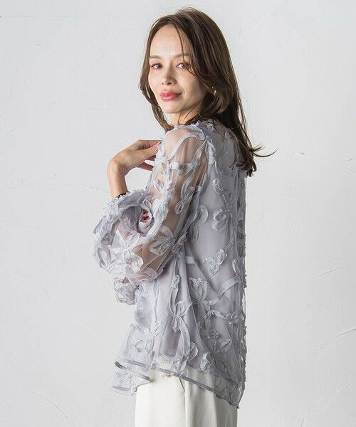Viaggio Blu / ビアッジョブルー シャツ・ブラウス | スパンコールテープチュールブラウス | 詳細15