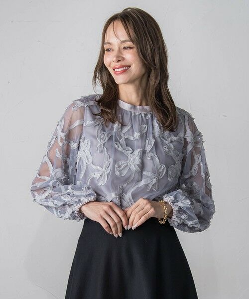 Viaggio Blu / ビアッジョブルー シャツ・ブラウス | スパンコールテープチュールブラウス | 詳細23