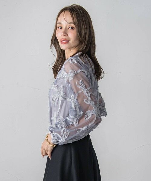 Viaggio Blu / ビアッジョブルー シャツ・ブラウス | スパンコールテープチュールブラウス | 詳細24