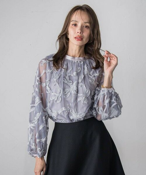 Viaggio Blu / ビアッジョブルー シャツ・ブラウス | スパンコールテープチュールブラウス | 詳細25