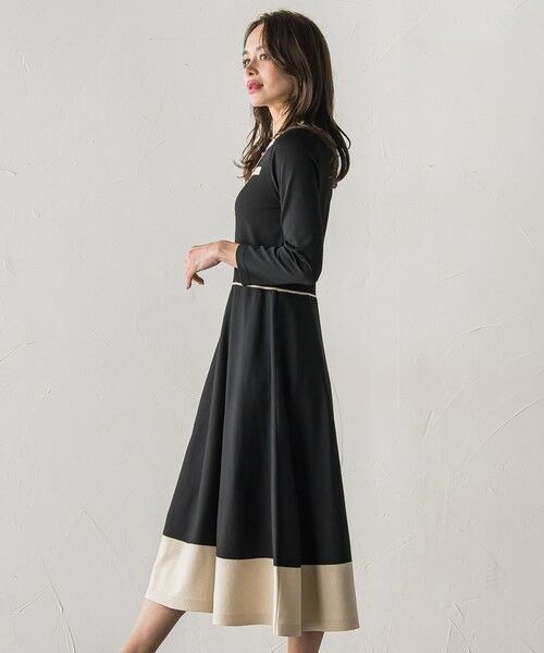 Viaggio Blu / ビアッジョブルー ロング・マキシ丈ワンピース | バイカラーニットワンピース | 詳細2