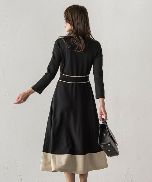 Viaggio Blu / ビアッジョブルー ロング・マキシ丈ワンピース | バイカラーニットワンピース | 詳細3