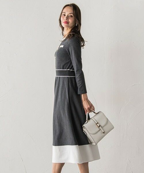 Viaggio Blu / ビアッジョブルー ロング・マキシ丈ワンピース | バイカラーニットワンピース | 詳細6