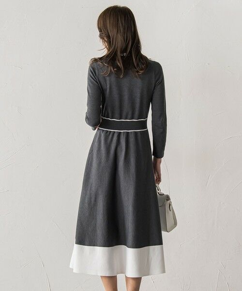 Viaggio Blu / ビアッジョブルー ロング・マキシ丈ワンピース | バイカラーニットワンピース | 詳細7