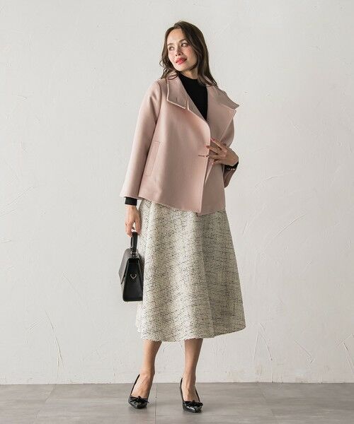 Viaggio Blu / ビアッジョブルー ミニ・ひざ丈スカート | モノトーンツイードスカート | 詳細10