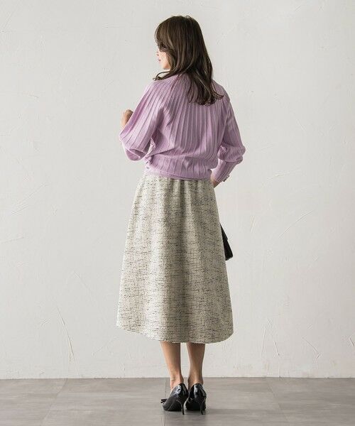 Viaggio Blu / ビアッジョブルー ミニ・ひざ丈スカート | モノトーンツイードスカート | 詳細12