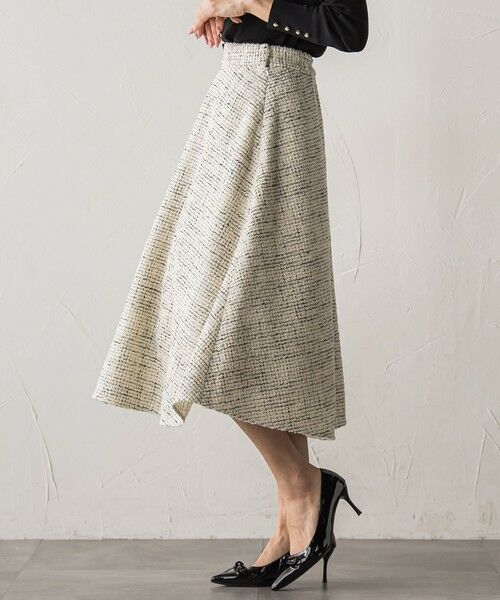 Viaggio Blu / ビアッジョブルー ミニ・ひざ丈スカート | モノトーンツイードスカート | 詳細2