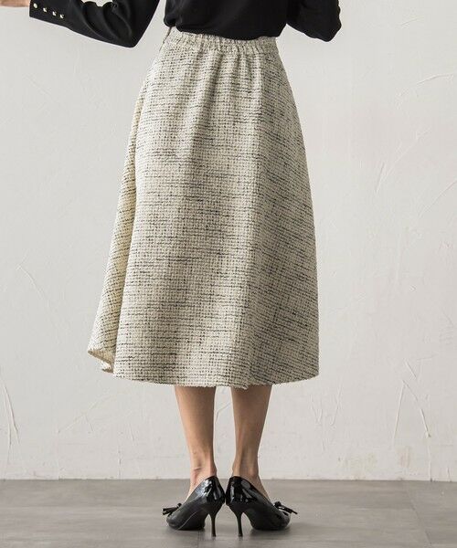 Viaggio Blu / ビアッジョブルー ミニ・ひざ丈スカート | モノトーンツイードスカート | 詳細3