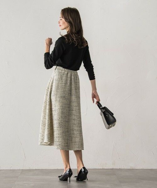 Viaggio Blu / ビアッジョブルー ミニ・ひざ丈スカート | モノトーンツイードスカート | 詳細6