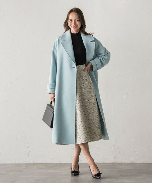 Viaggio Blu / ビアッジョブルー ミニ・ひざ丈スカート | モノトーンツイードスカート | 詳細8