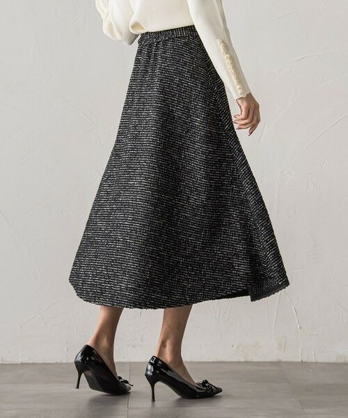 Viaggio Blu / ビアッジョブルー ミニ・ひざ丈スカート | モノトーンツイードスカート | 詳細14
