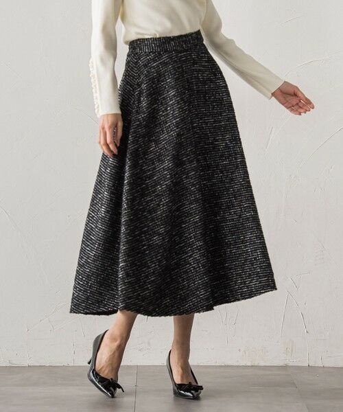 Viaggio Blu / ビアッジョブルー ミニ・ひざ丈スカート | モノトーンツイードスカート | 詳細15