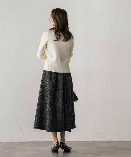 Viaggio Blu / ビアッジョブルー ミニ・ひざ丈スカート | モノトーンツイードスカート | 詳細19
