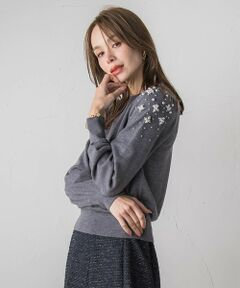 Viaggio Blu / ビアッジョブルー ニット・セーター | ショルダービジューニット