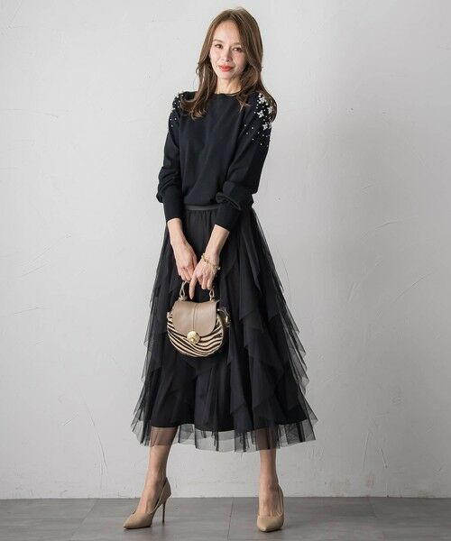 Viaggio Blu / ビアッジョブルー ニット・セーター | ショルダービジューニット | 詳細12