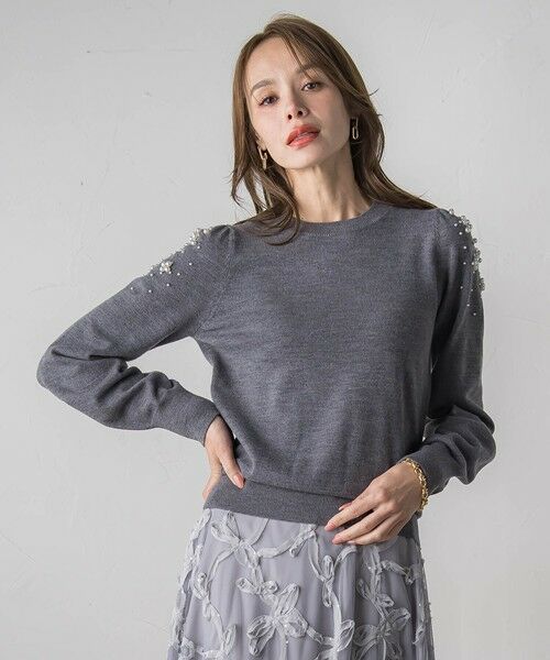 Viaggio Blu / ビアッジョブルー ニット・セーター | ショルダービジューニット | 詳細20