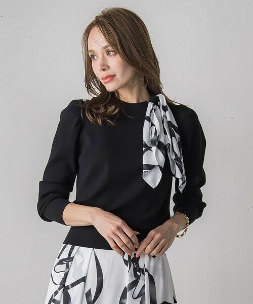 Viaggio Blu / ビアッジョブルー ニット・セーター | トゥシューズスカーフ付きニット（ブラック）