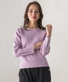 Viaggio Blu / ビアッジョブルー ニット・セーター | 袖フリルパールリブニット