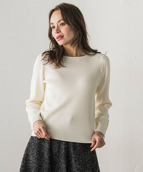 Viaggio Blu / ビアッジョブルー ニット・セーター | 袖フリルパールリブニット | 詳細1