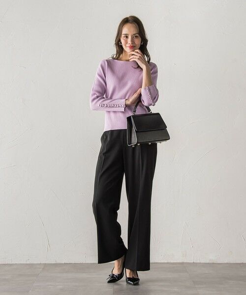 Viaggio Blu / ビアッジョブルー ニット・セーター | 袖フリルパールリブニット | 詳細14