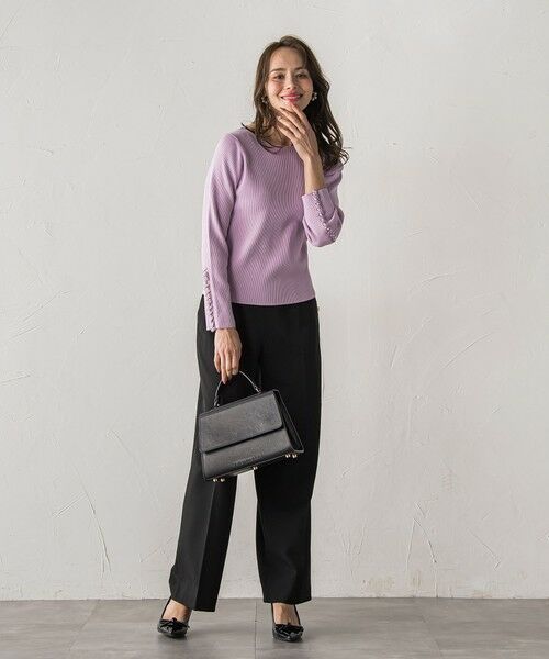 Viaggio Blu / ビアッジョブルー ニット・セーター | 袖フリルパールリブニット | 詳細15