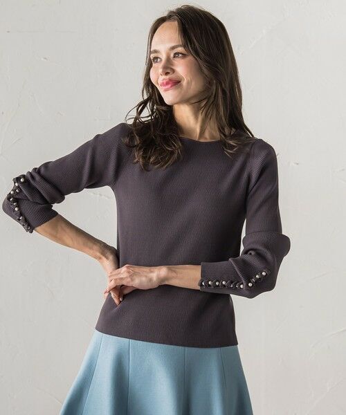 Viaggio Blu / ビアッジョブルー ニット・セーター | 袖フリルパールリブニット | 詳細17