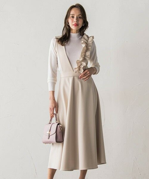 Viaggio Blu / ビアッジョブルー ロング・マキシ丈ワンピース | ダンボールフリルジャンパースカート | 詳細1