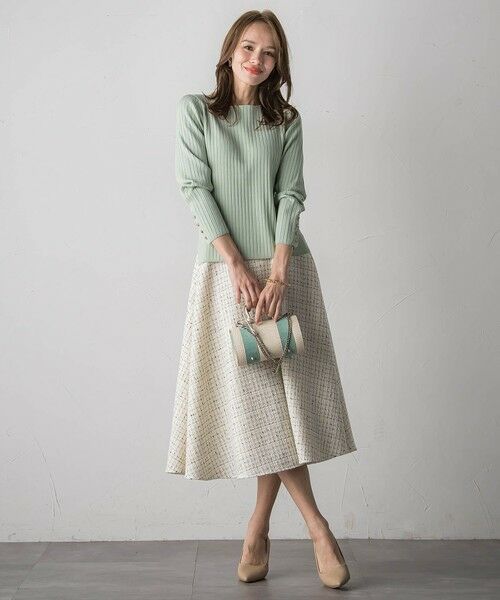 Viaggio Blu / ビアッジョブルー ミニ・ひざ丈スカート | ツイードフレアスカート | 詳細7