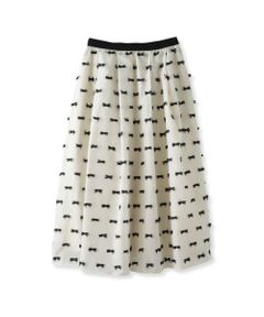 Viaggio Blu / ビアッジョブルー ミニ・ひざ丈スカート | リボンジャガードスカート