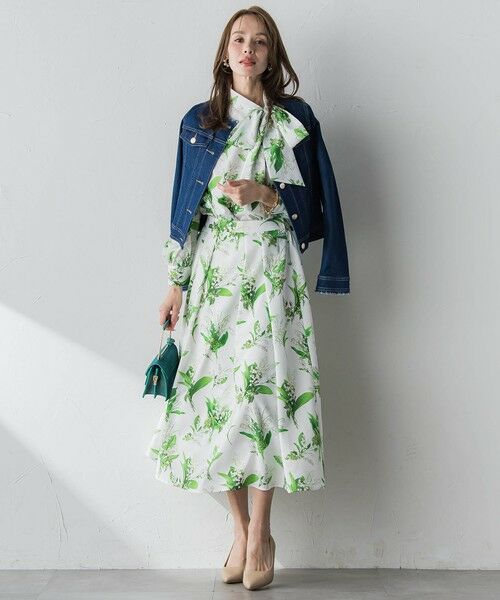 Viaggio Blu / ビアッジョブルー ミニ・ひざ丈スカート | スズランプリントスカート | 詳細10