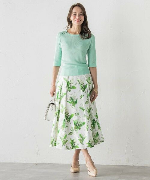 Viaggio Blu / ビアッジョブルー ミニ・ひざ丈スカート | スズランプリントスカート | 詳細15