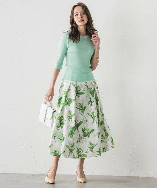 Viaggio Blu / ビアッジョブルー ミニ・ひざ丈スカート | スズランプリントスカート | 詳細16