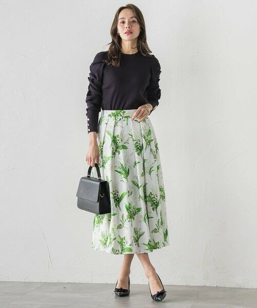 Viaggio Blu / ビアッジョブルー ミニ・ひざ丈スカート | スズランプリントスカート | 詳細18